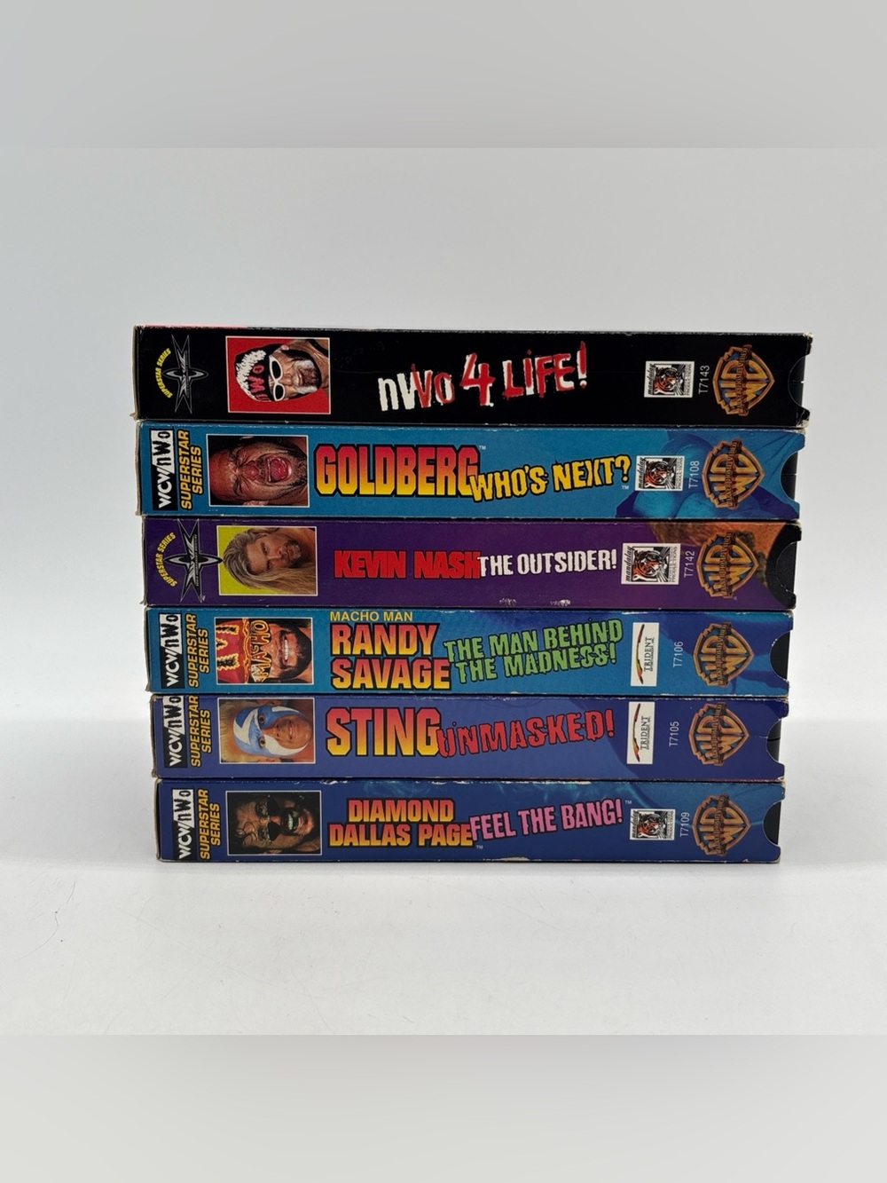 Lot of 6 WCW/NWO Superstar Series VHS - Hulk Hogan Goldberg Sting DDP Savage